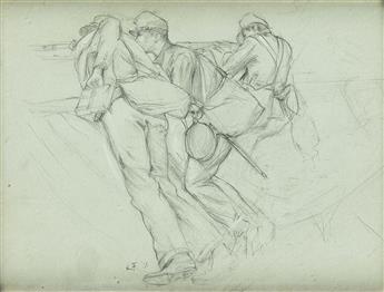 JOHN EDWIN FORBES (1839-1895) Study of sharpshooters in a bunker.